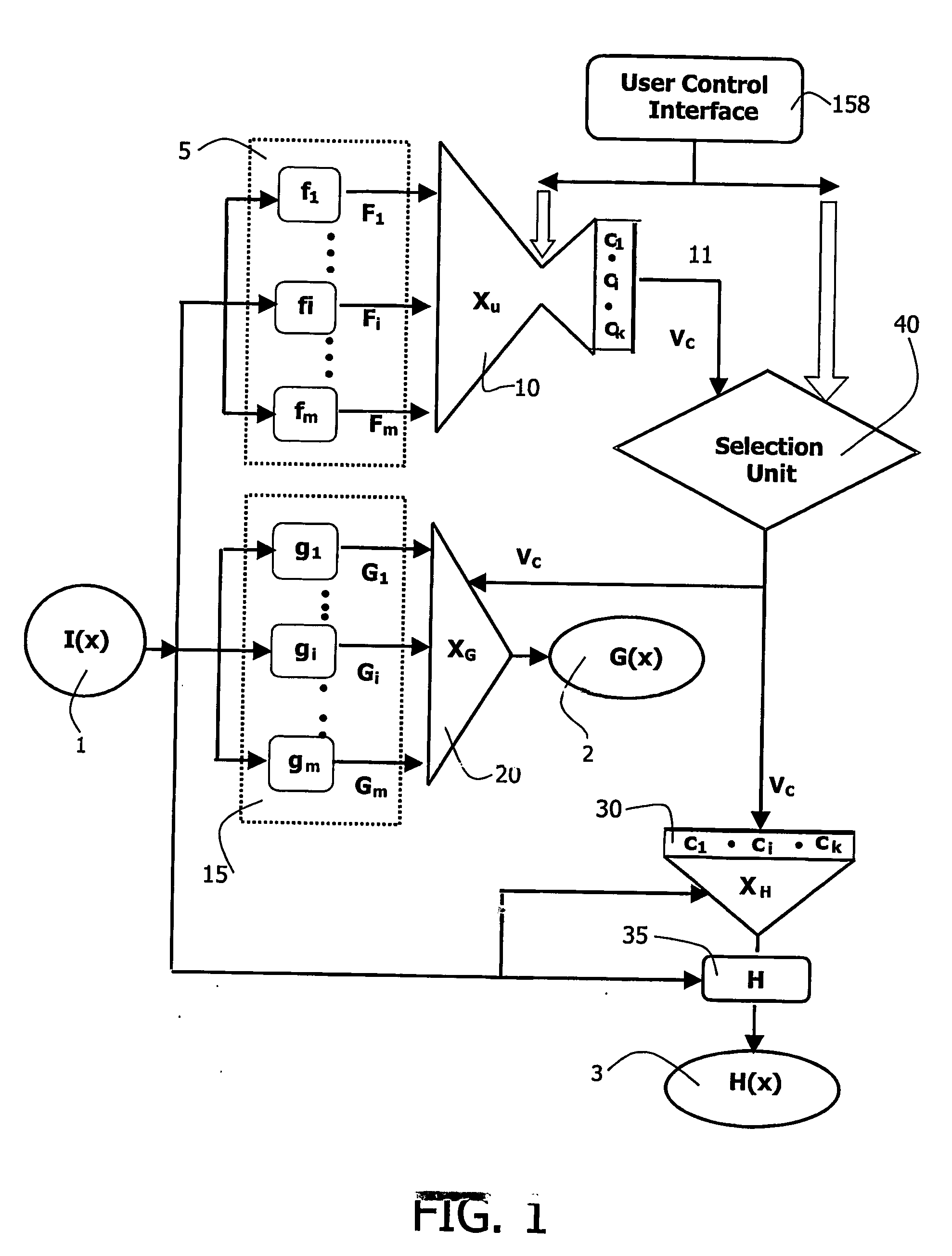 Image viewing system and method for generating filters for filtering image features according to their type