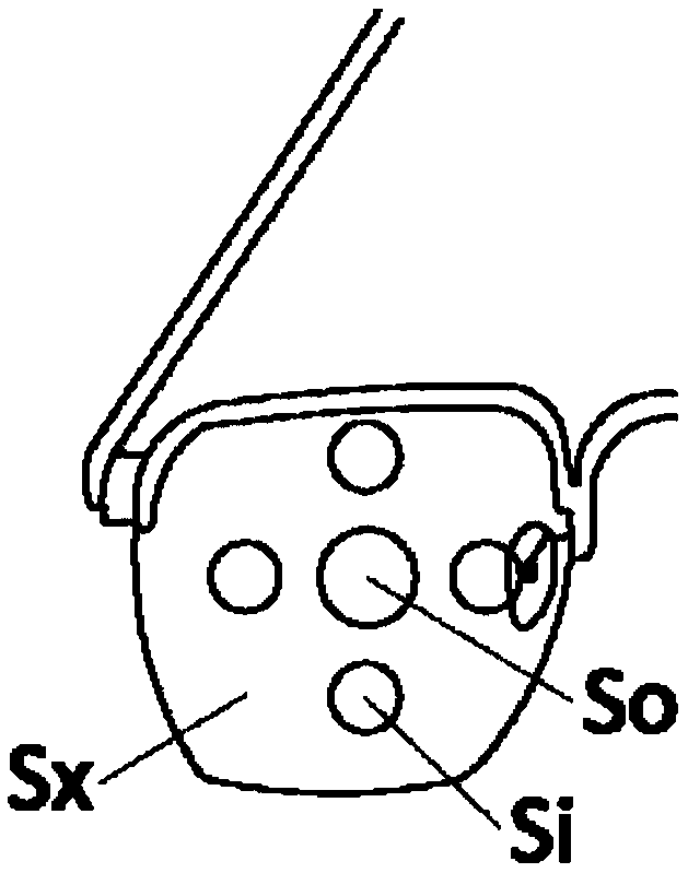 Grid type out-of-focus glasses lens capable of inhibiting growth of eye axis and therapeutic apparatus