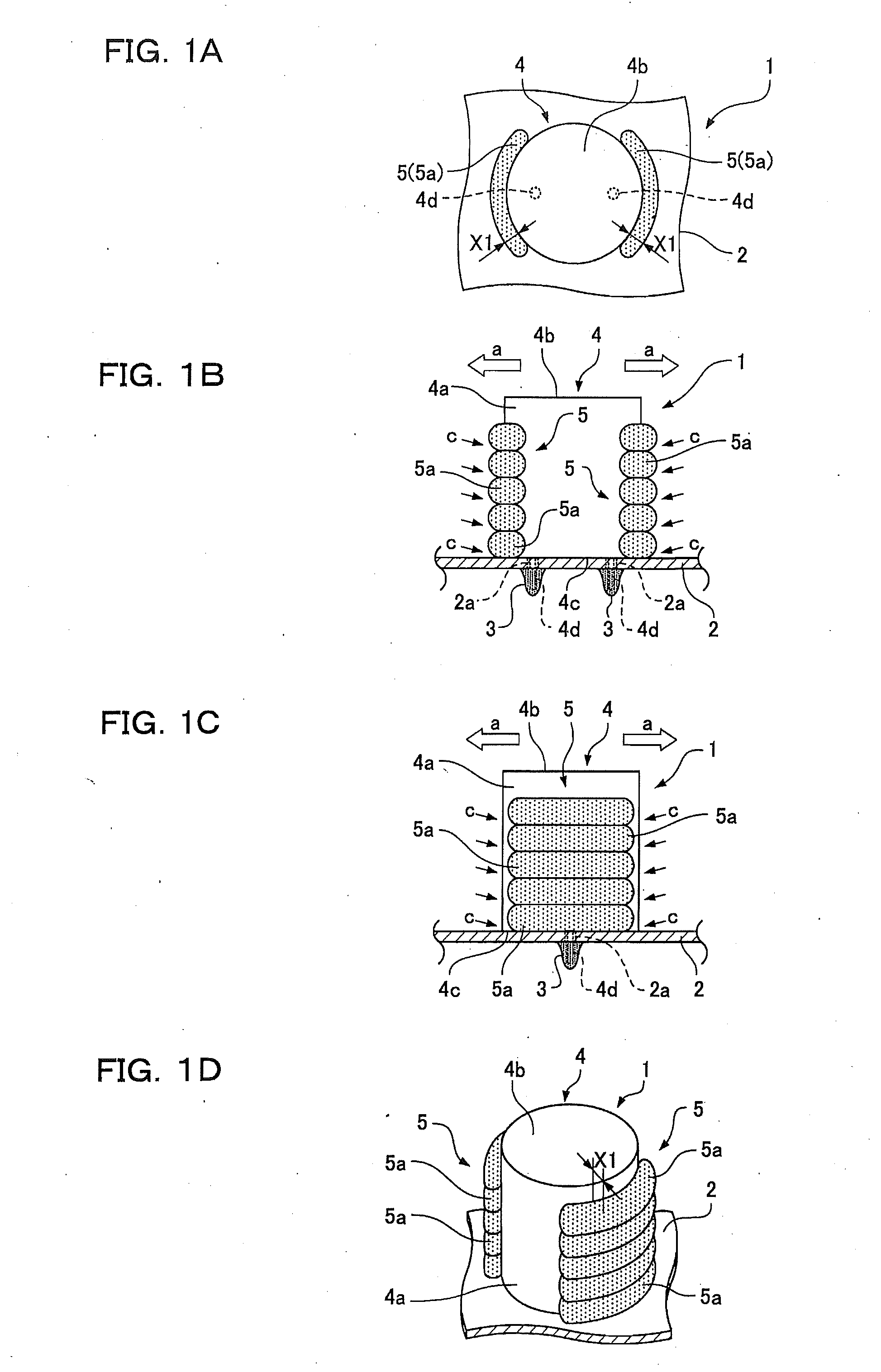 Mounting structure and method for supplying reinforcing resin material