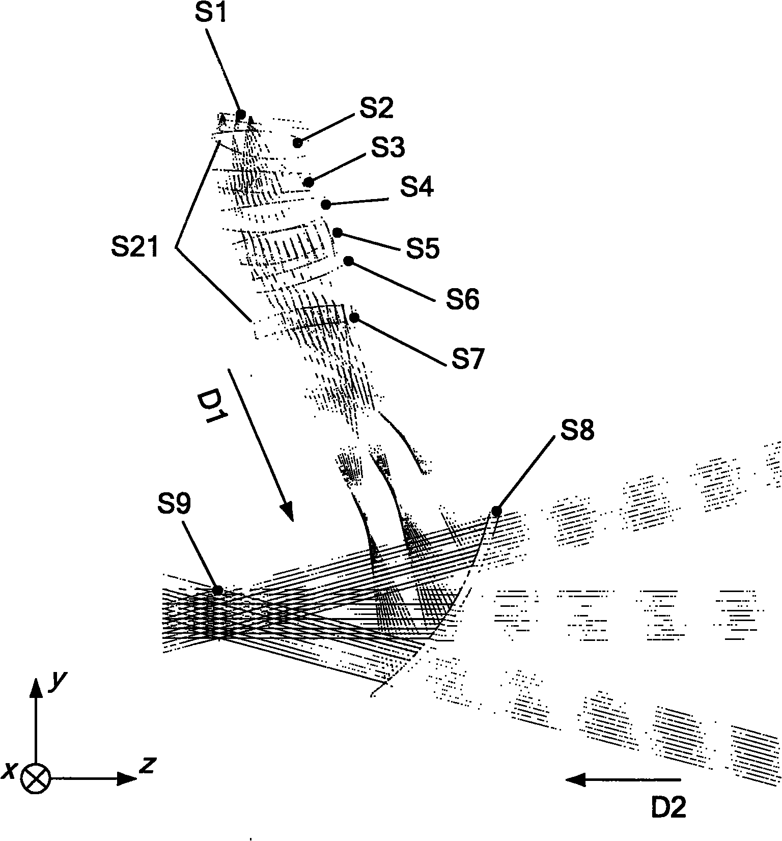 Free-form surface goggles-based see-through helmet mounted display device