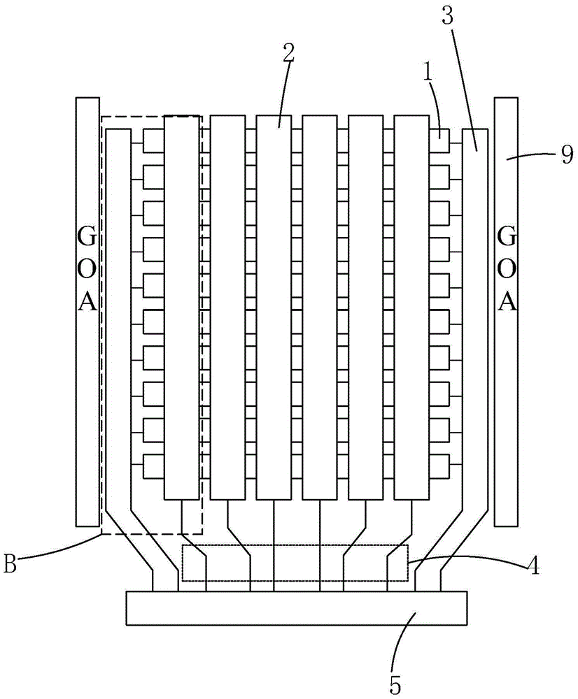 Narrow-bordered In Cell-type touch display panel structure