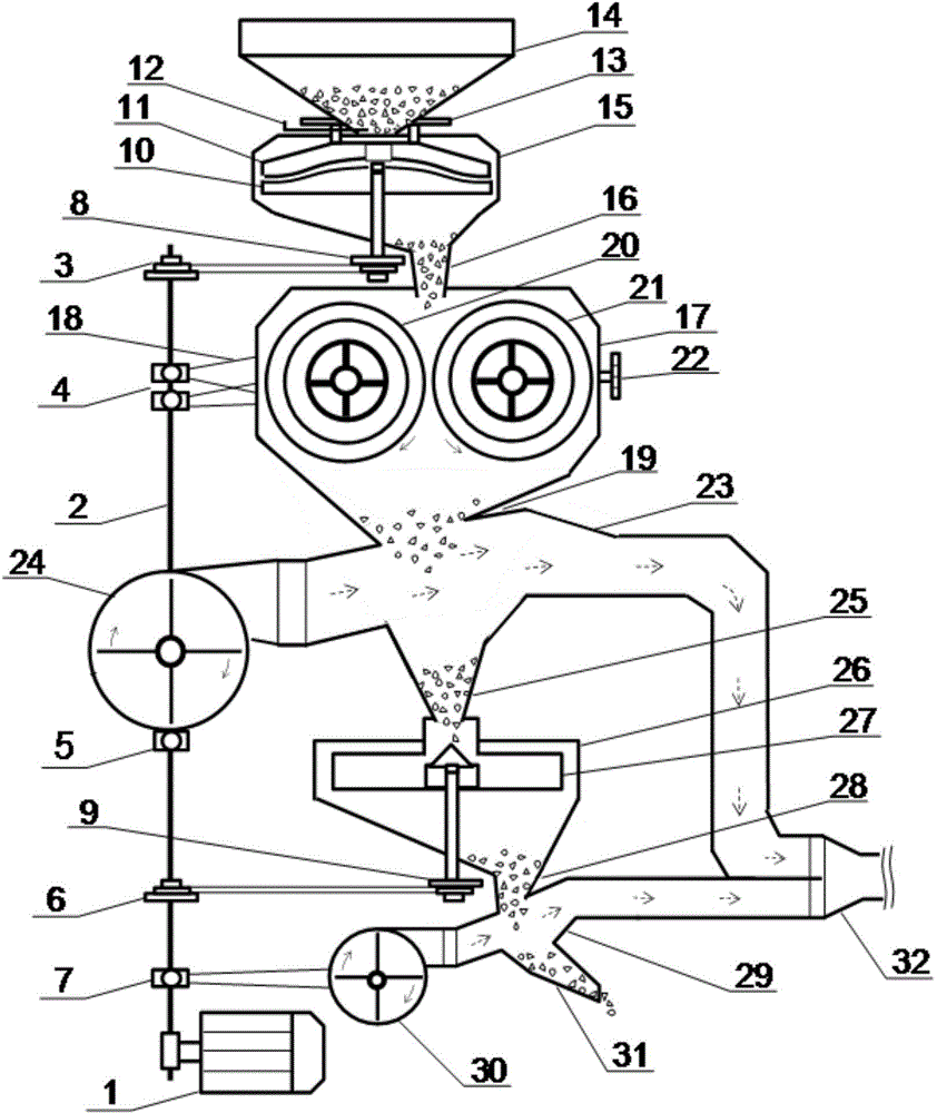 Combined-type buckwheat shelling machine