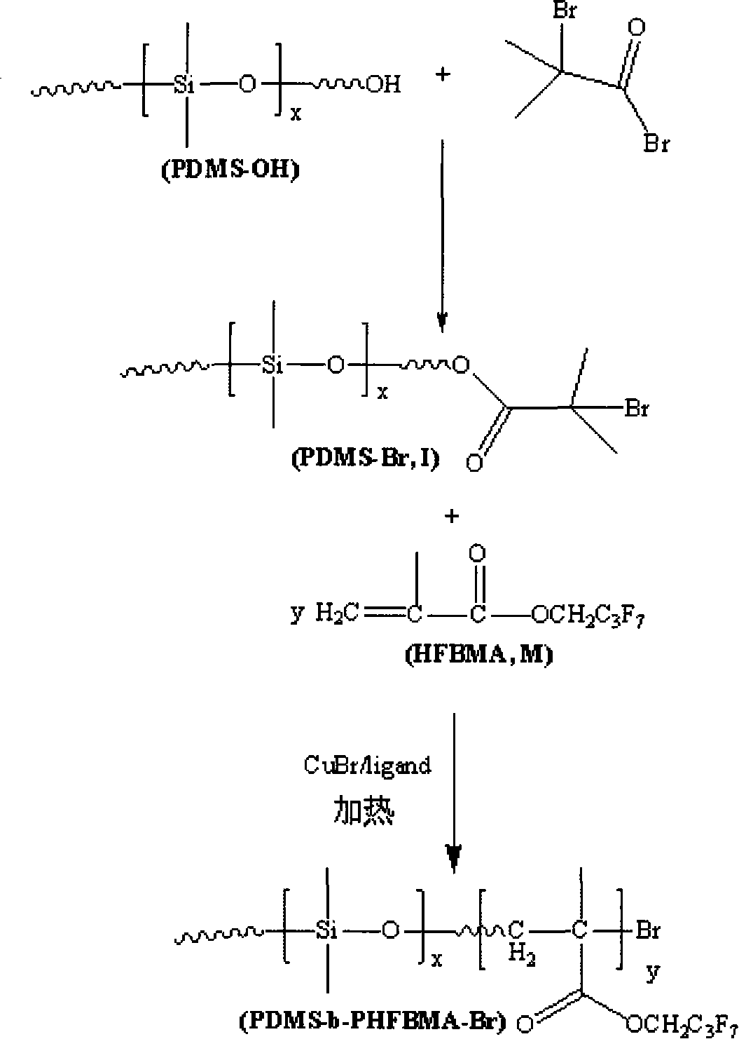 Fluorine silicon di-block copolymers and preparation method thereof