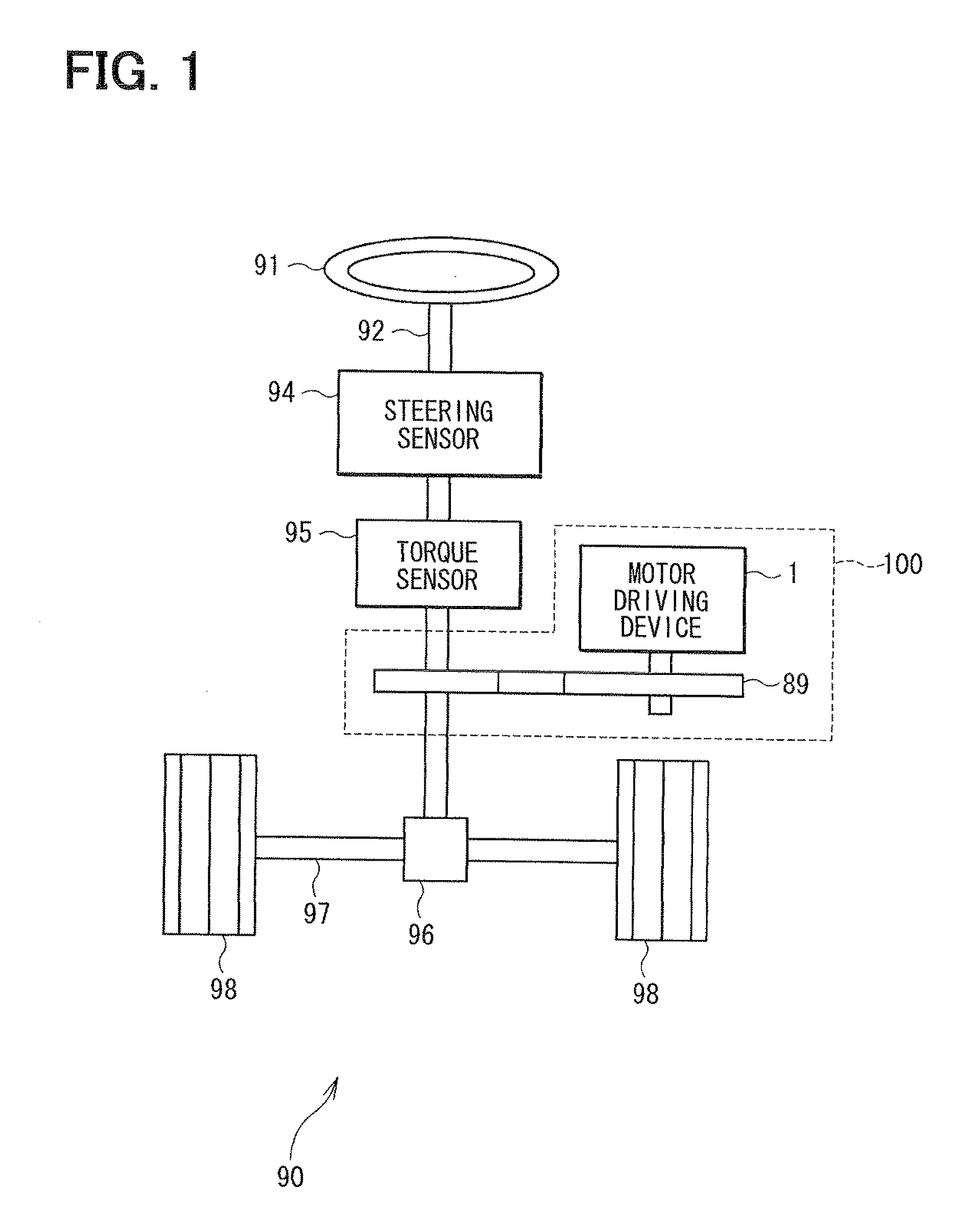 Motor driving device, electric power steering device using the same and method for detecting failure in the same