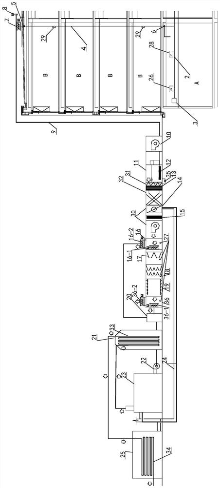 High-pollution building space exhaust disinfection and purification system and method