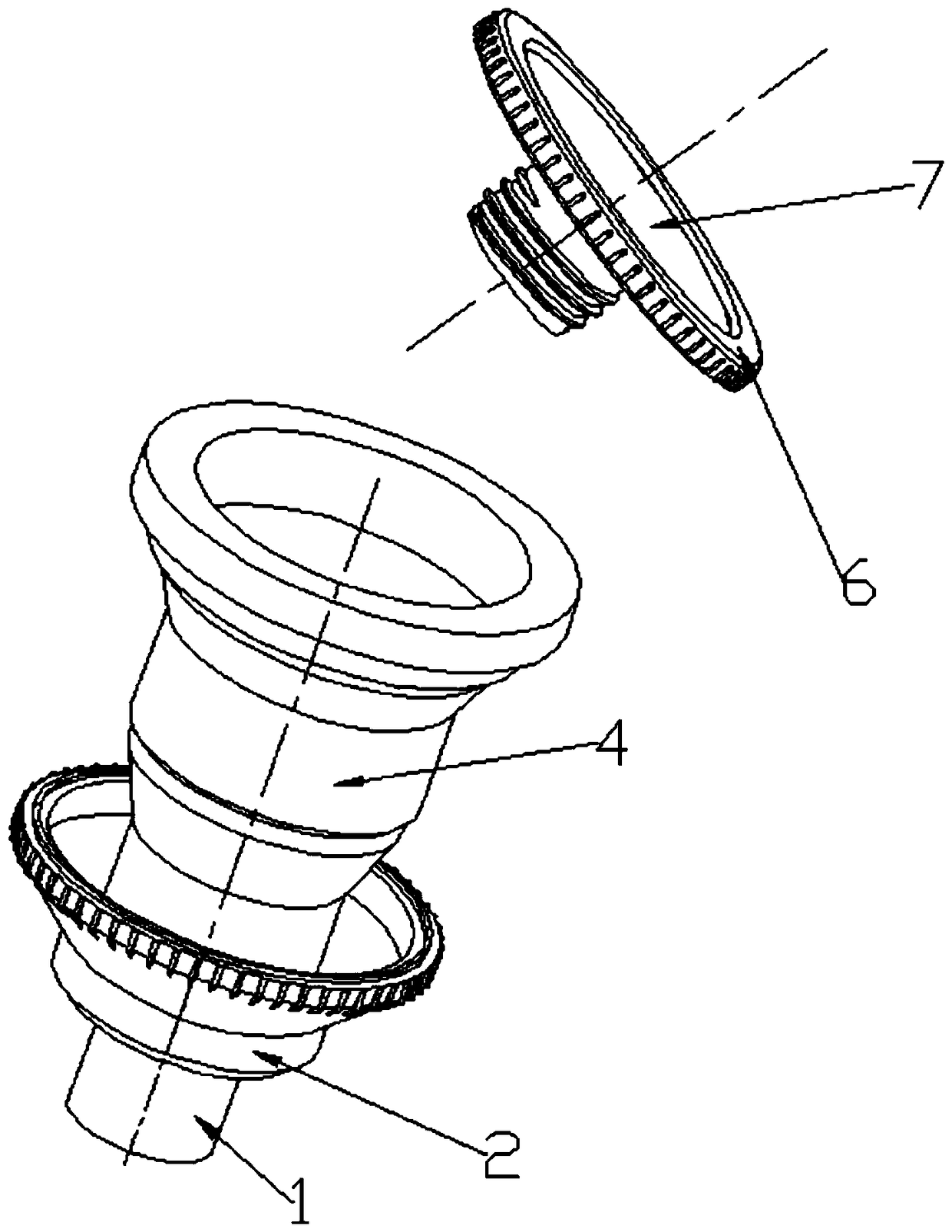 A kind of oil tank cover with telescopic folding funnel