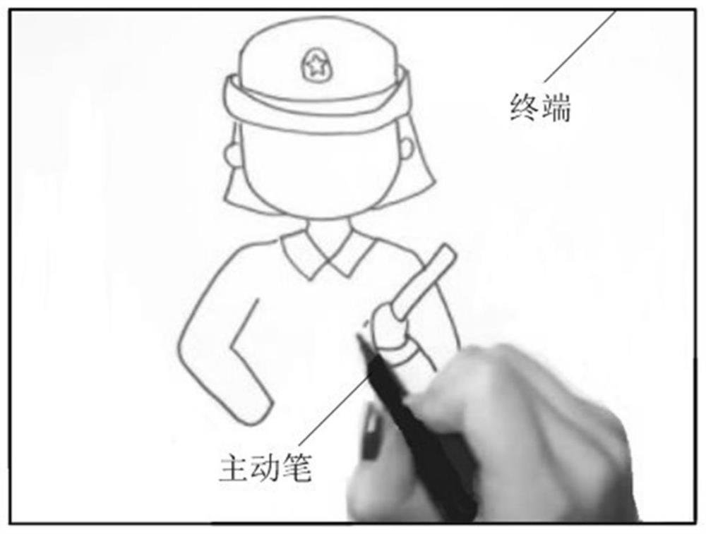 Method for detecting touch position of active pen and electronic terminal