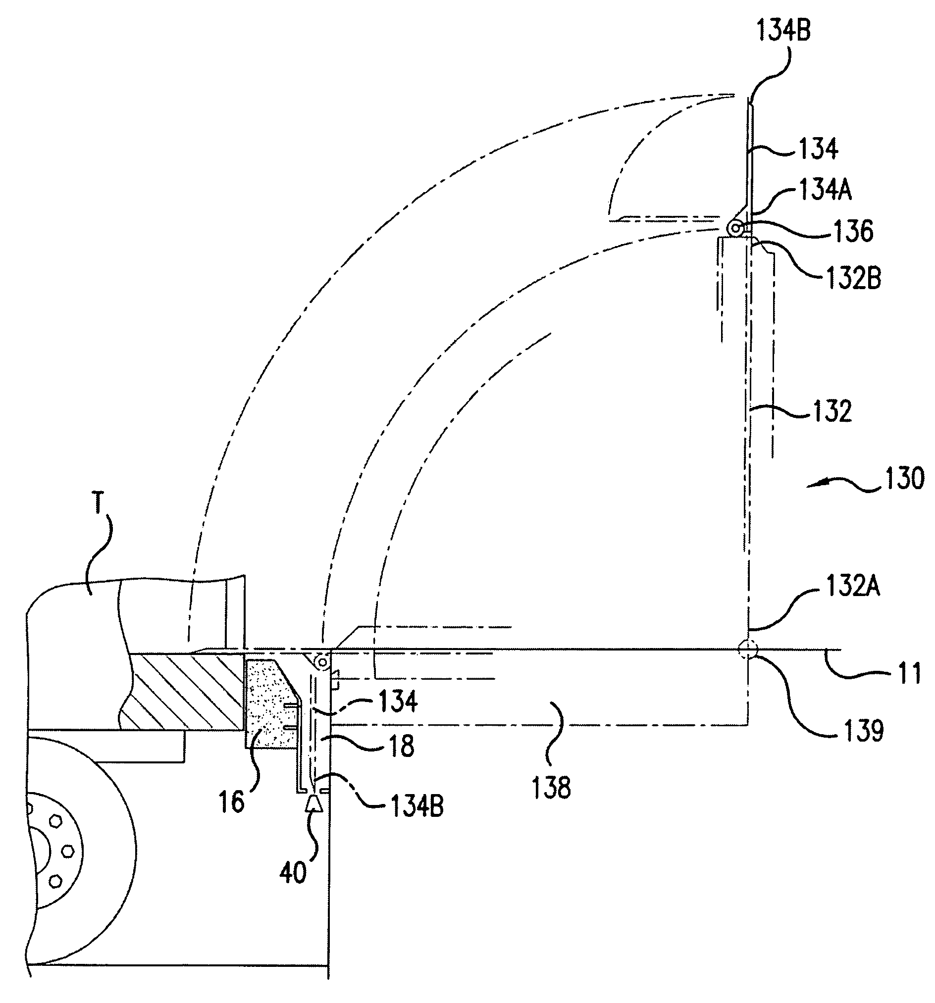 Bottom pad/bumper assembly for loading docks with leveler