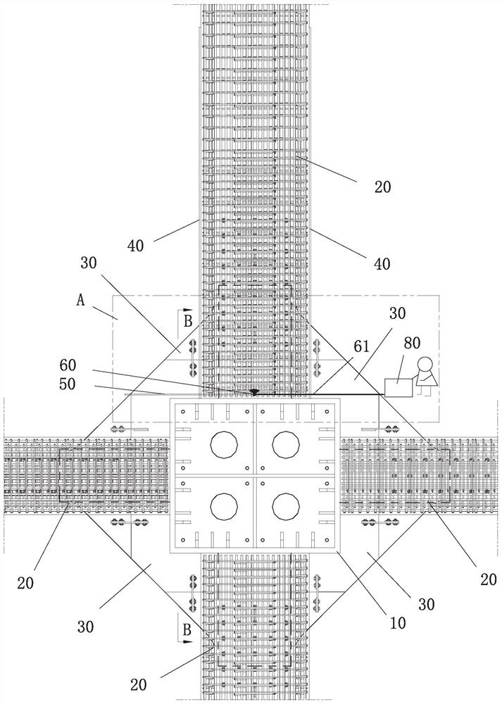 Monitoring method for concrete pouring density of stiff beam-column joints based on endoscope