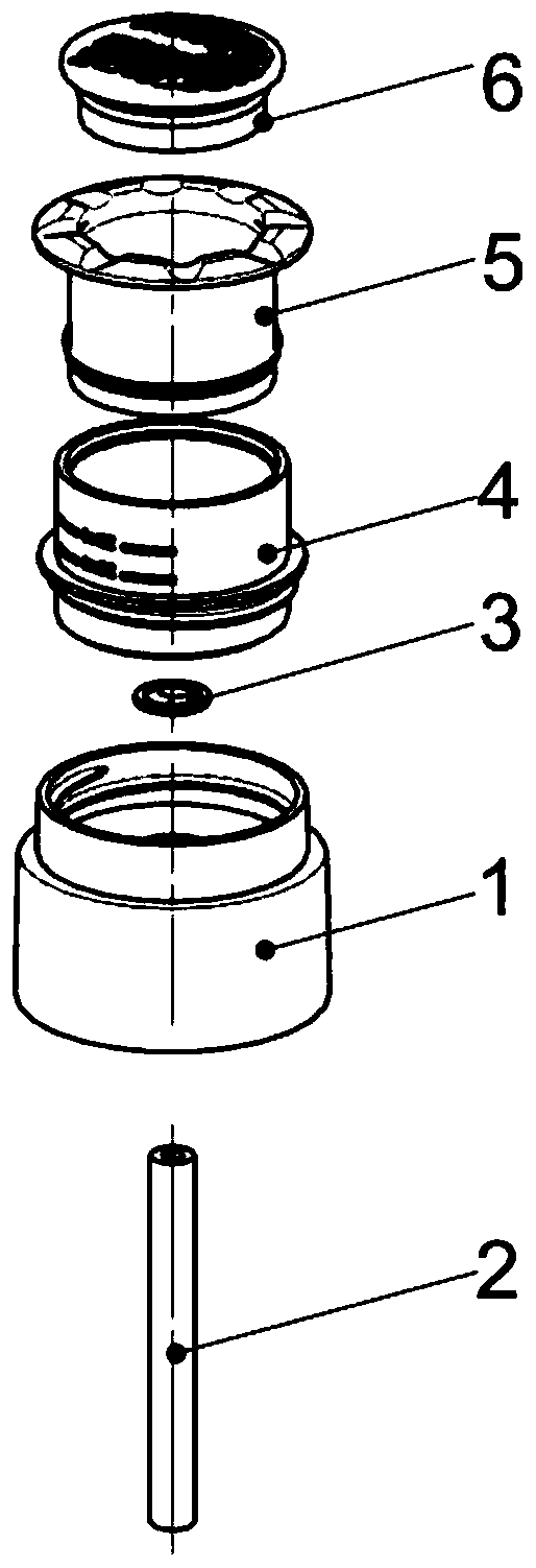 A plastic metering cap capable of extracting quantitative liquid