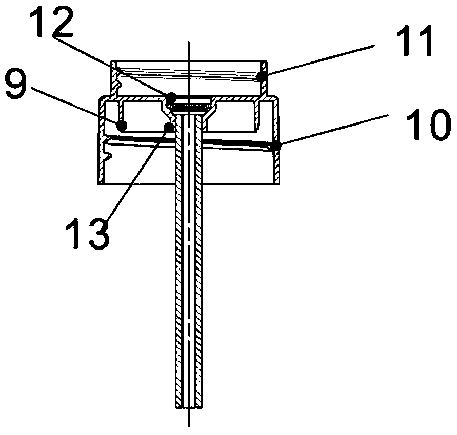 A plastic metering cap capable of extracting quantitative liquid