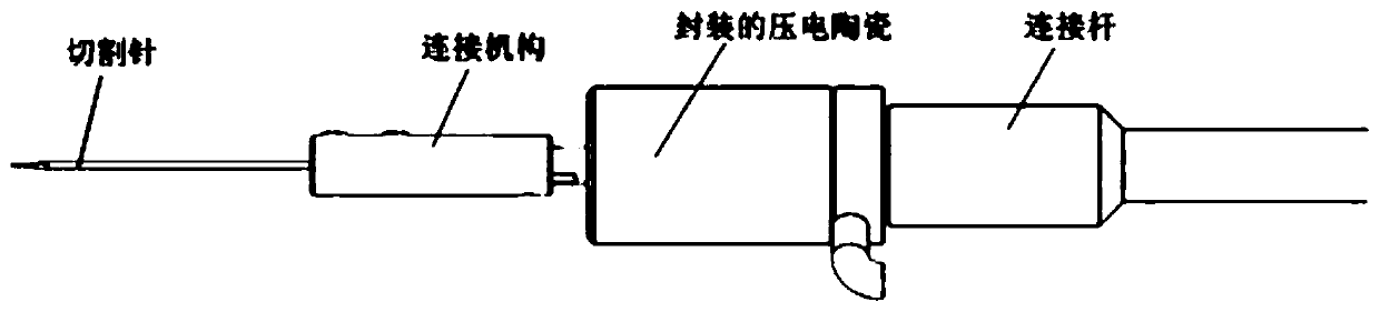 Biological microscopic cutting device based on flexible vibration reduction ultrasonic amplitude transformer