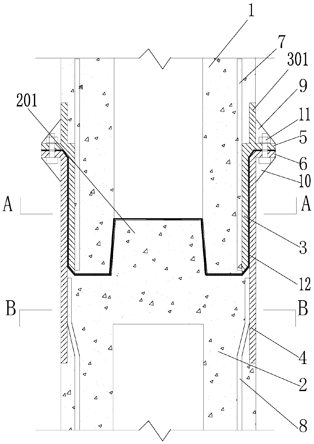 Concrete column high-seismic-resistance fabricated connecting structure