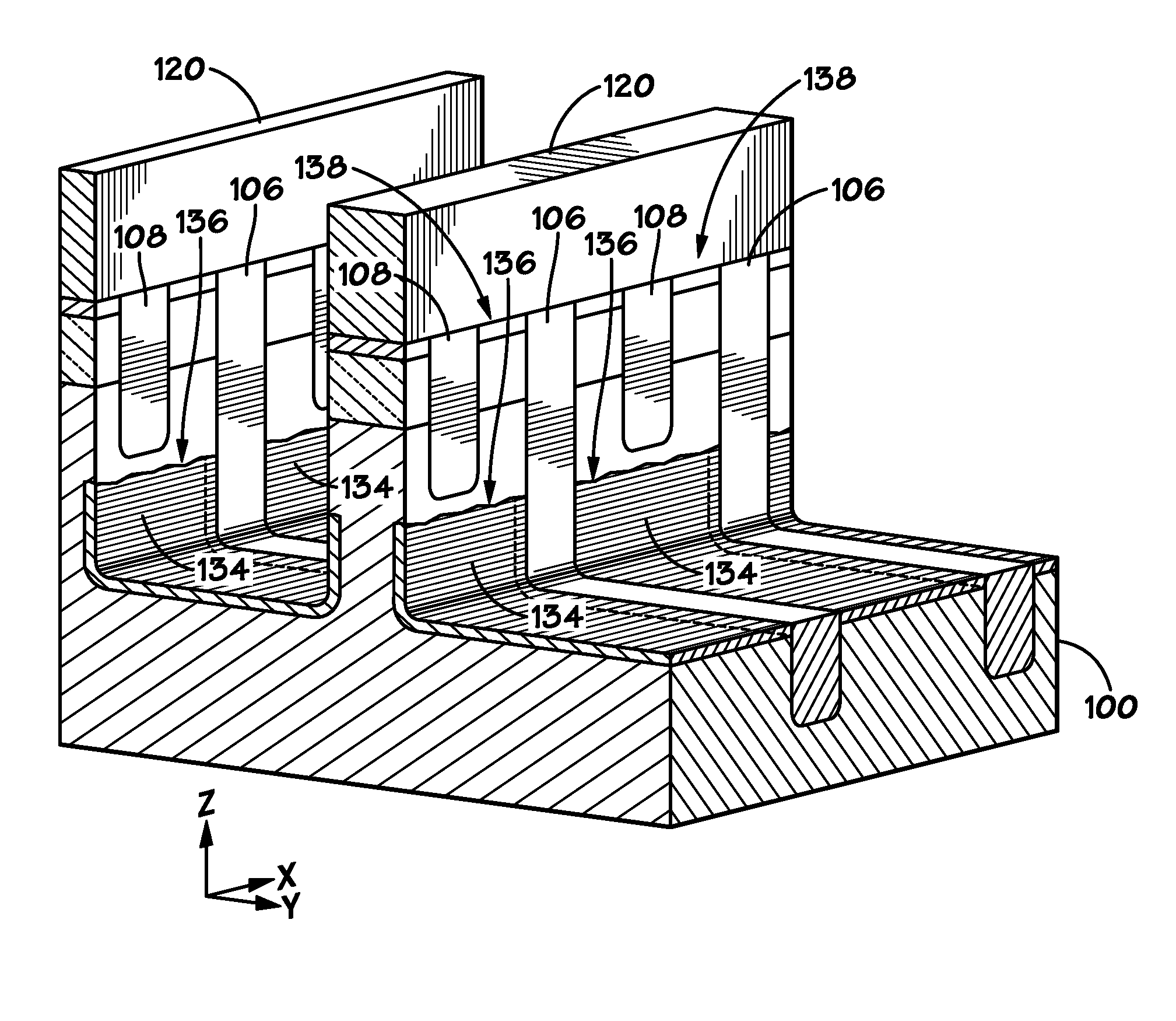 Cross-hair cell based floating body device