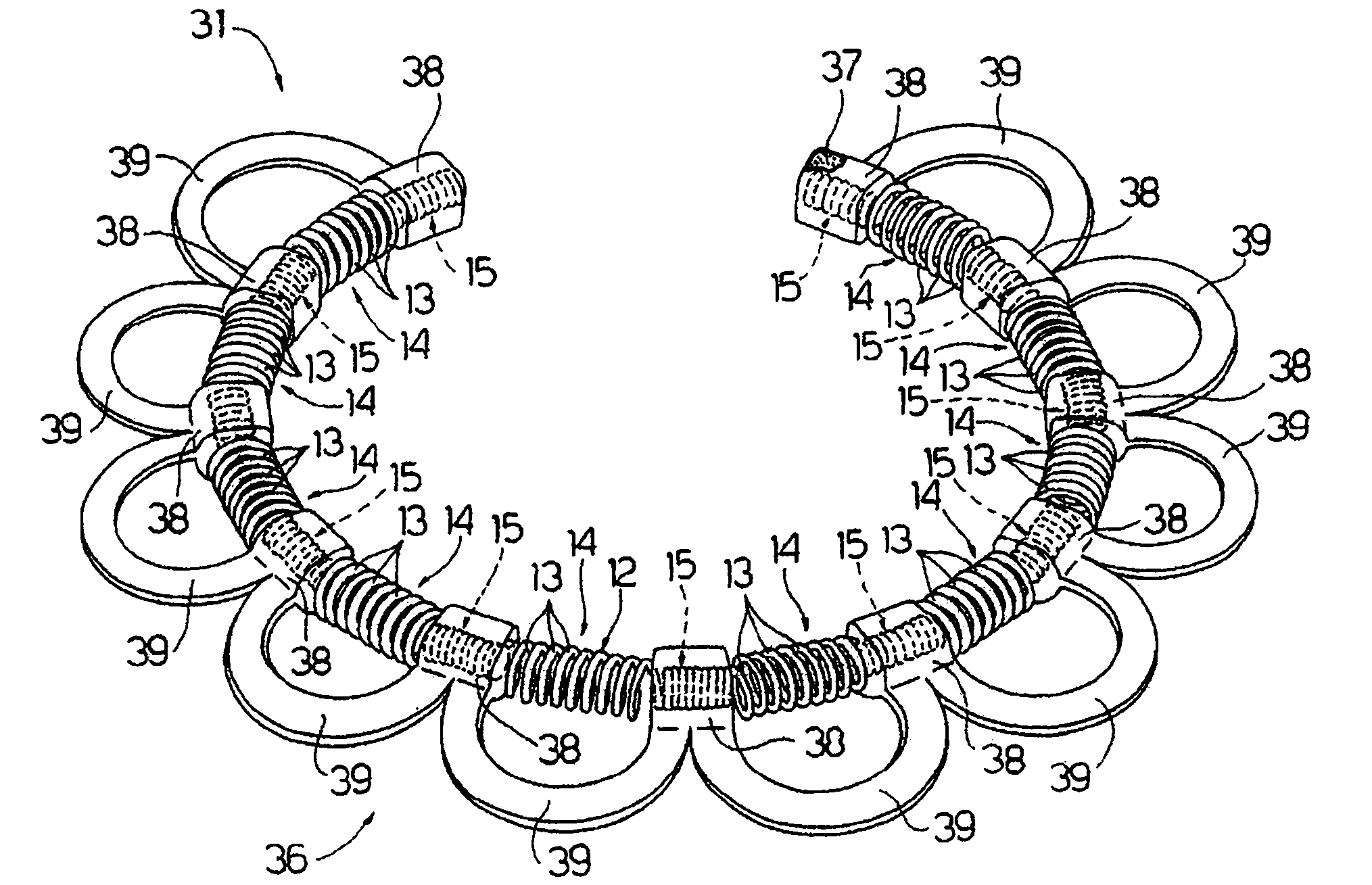 Intracardiac device for restoring the functional elasticity of the cardiac structures, holding tool for the intracardiac device, and method for implantation of the intracardiac device in the heart