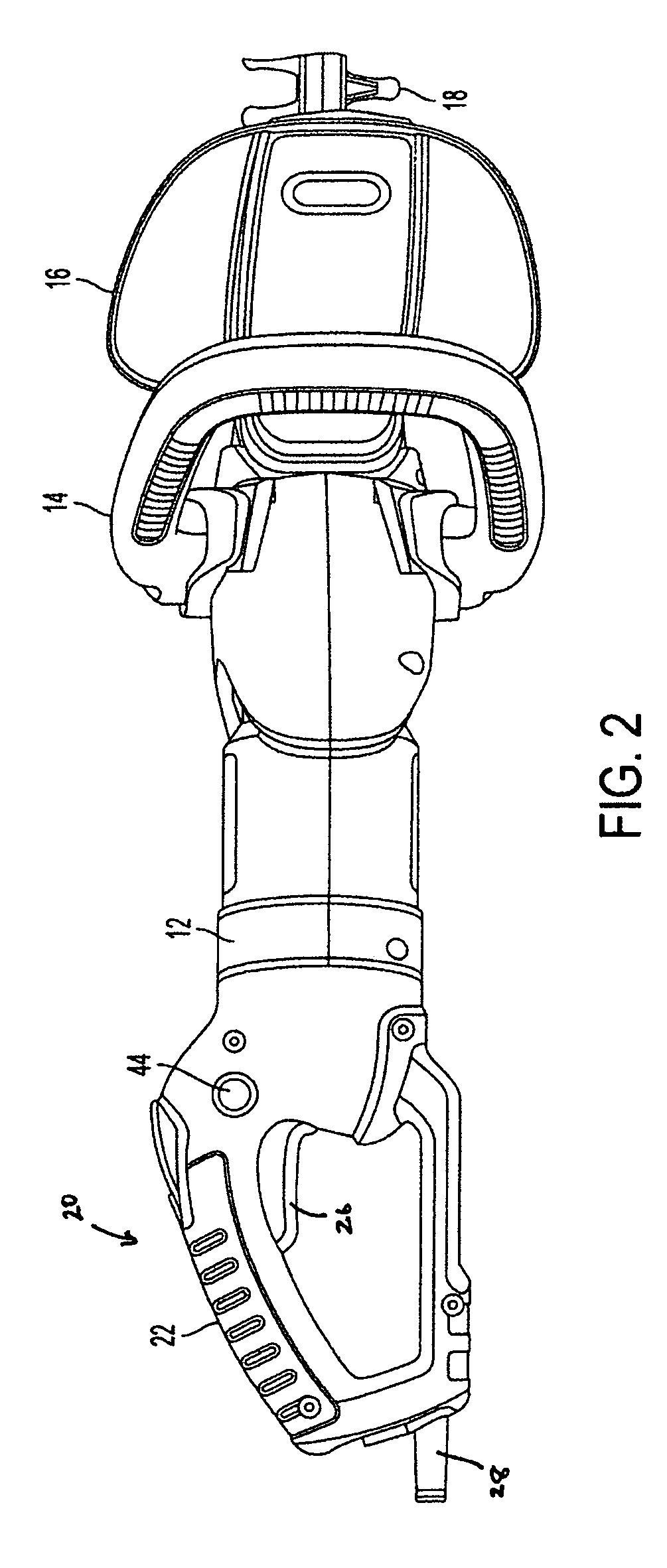 Hedgetrimmer with rotatable rear handle