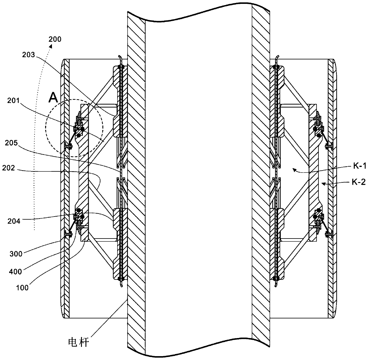 Electric pole anti-collision device