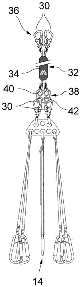 Lanyard assembly for lifting a rescue apparatus