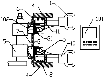 Real-time monitoring system for electrified detachable current collecting device of generator