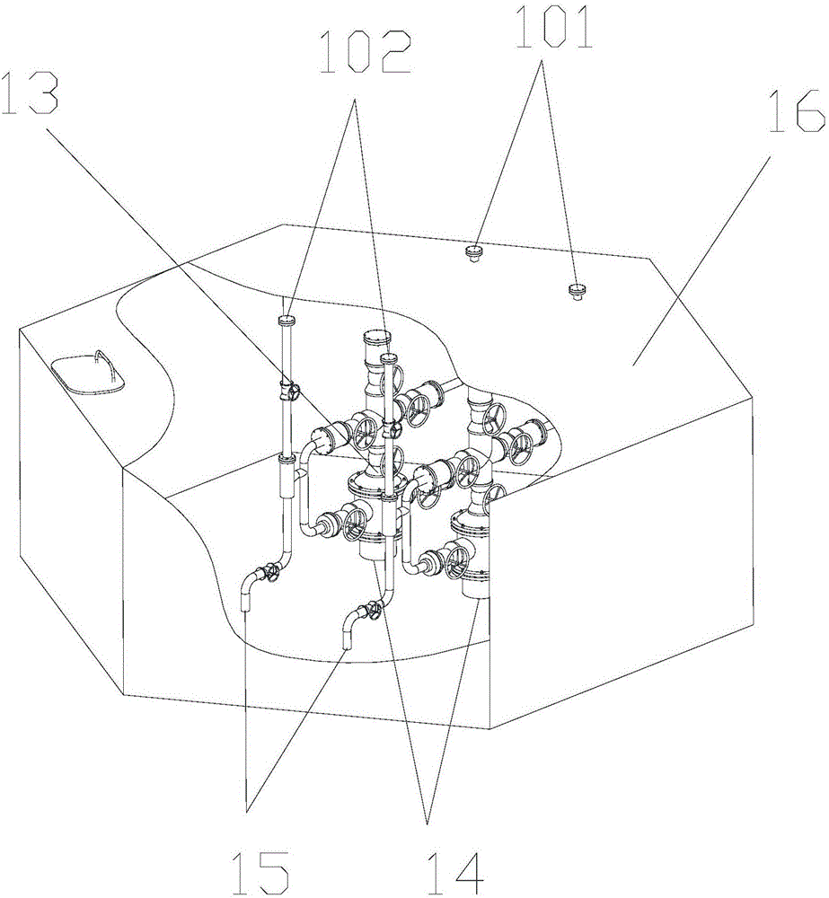 Whole-dry type system for producing oil and gas in water and working method of whole-dry type system for producing oil and gas in water