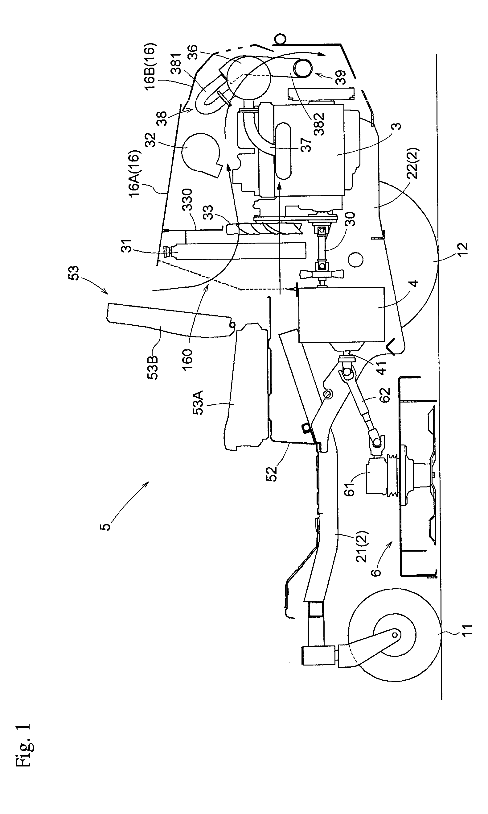 Work vehicle with improved exhaust component cooling