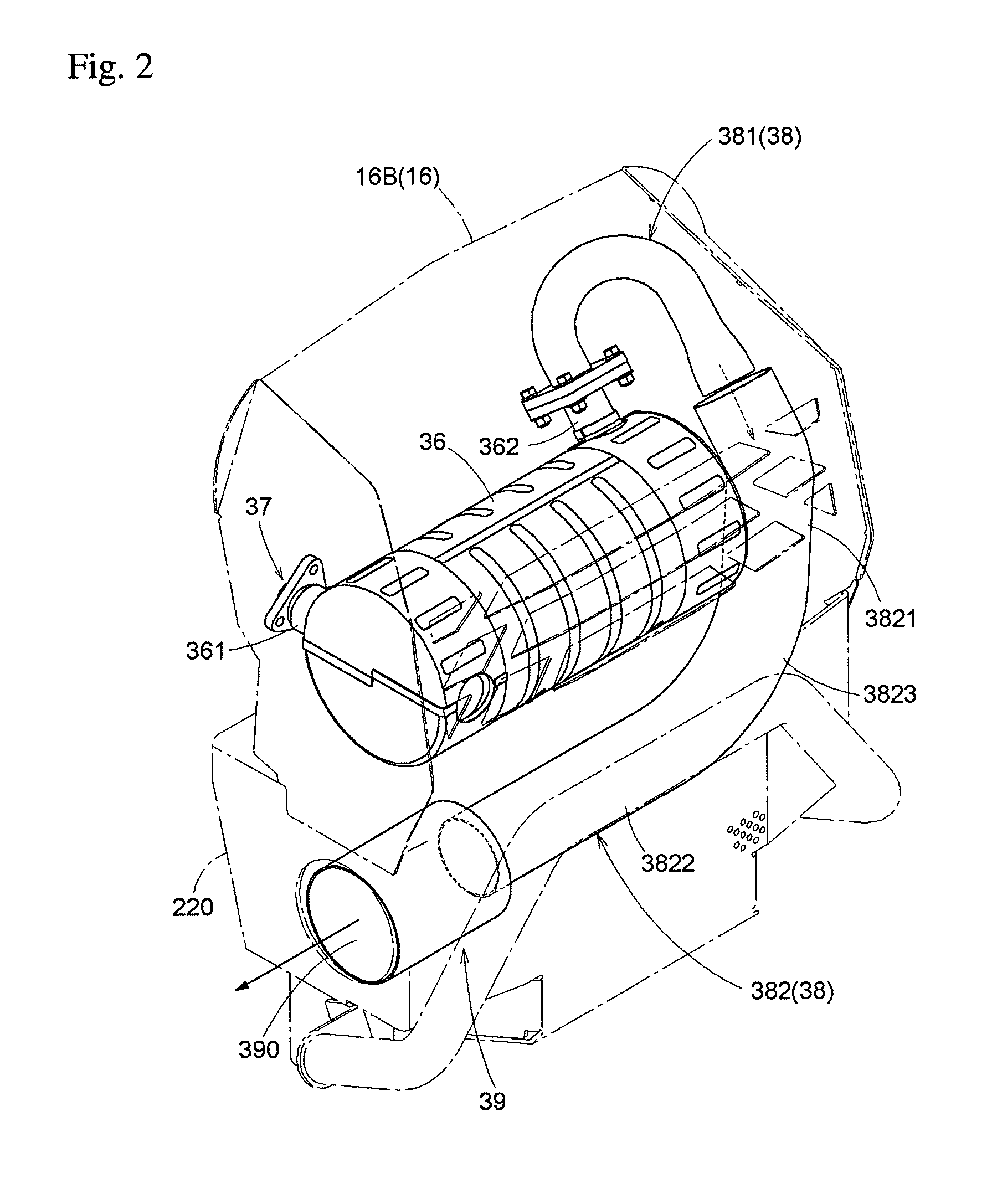 Work vehicle with improved exhaust component cooling