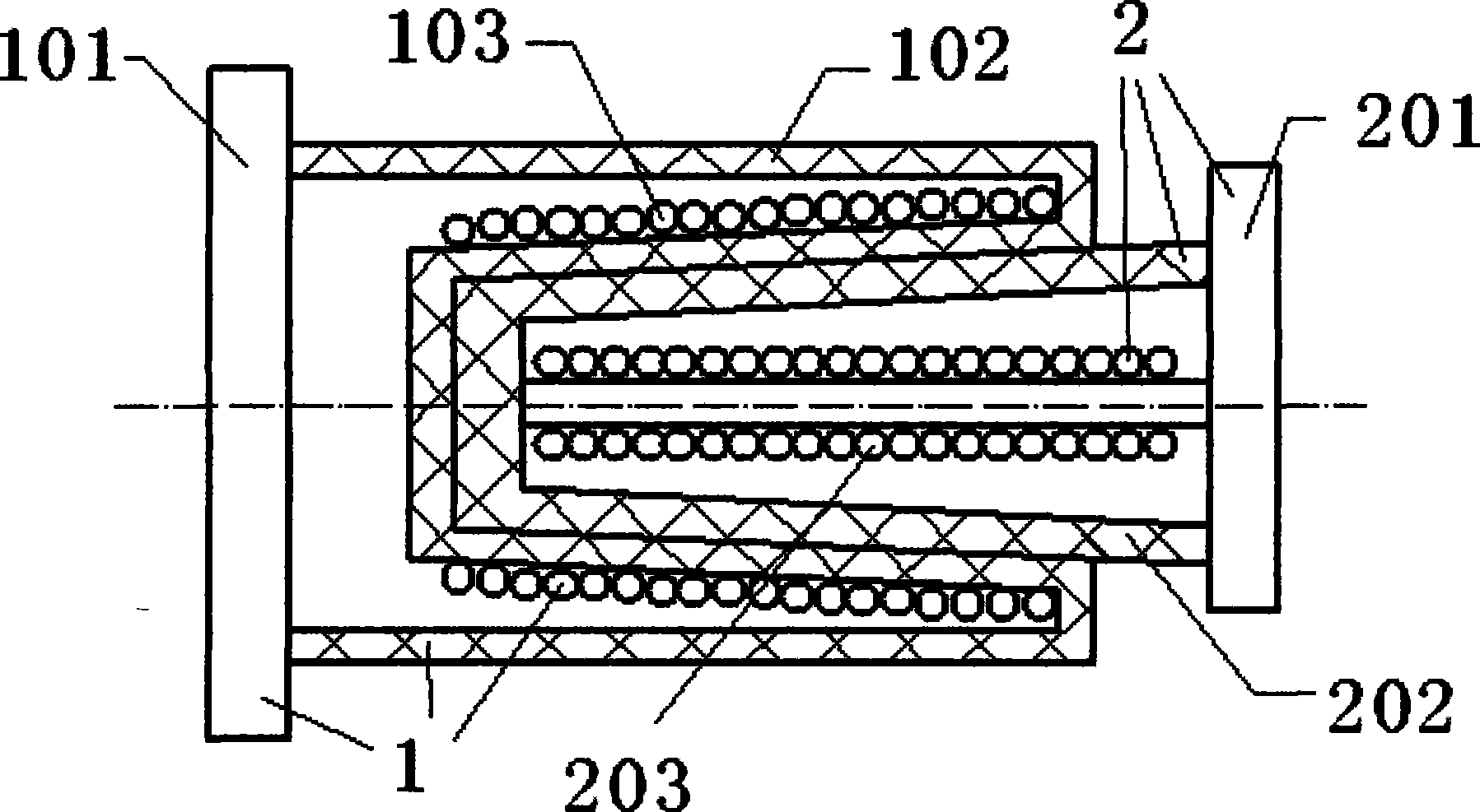 Coil induction type contact member