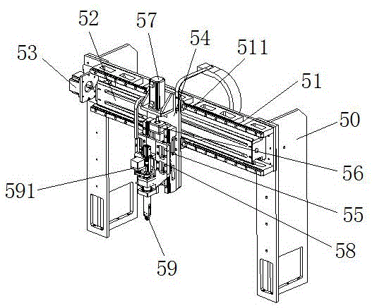 Full-automatic assembly machine of buckles of automobile door panels