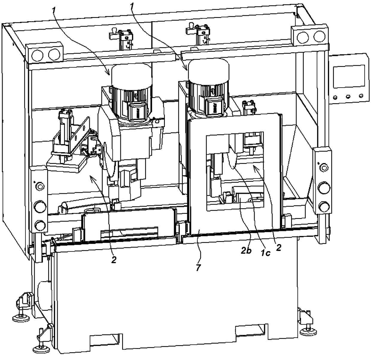 Numerically-controlled double working position cutting machine and control method thereof