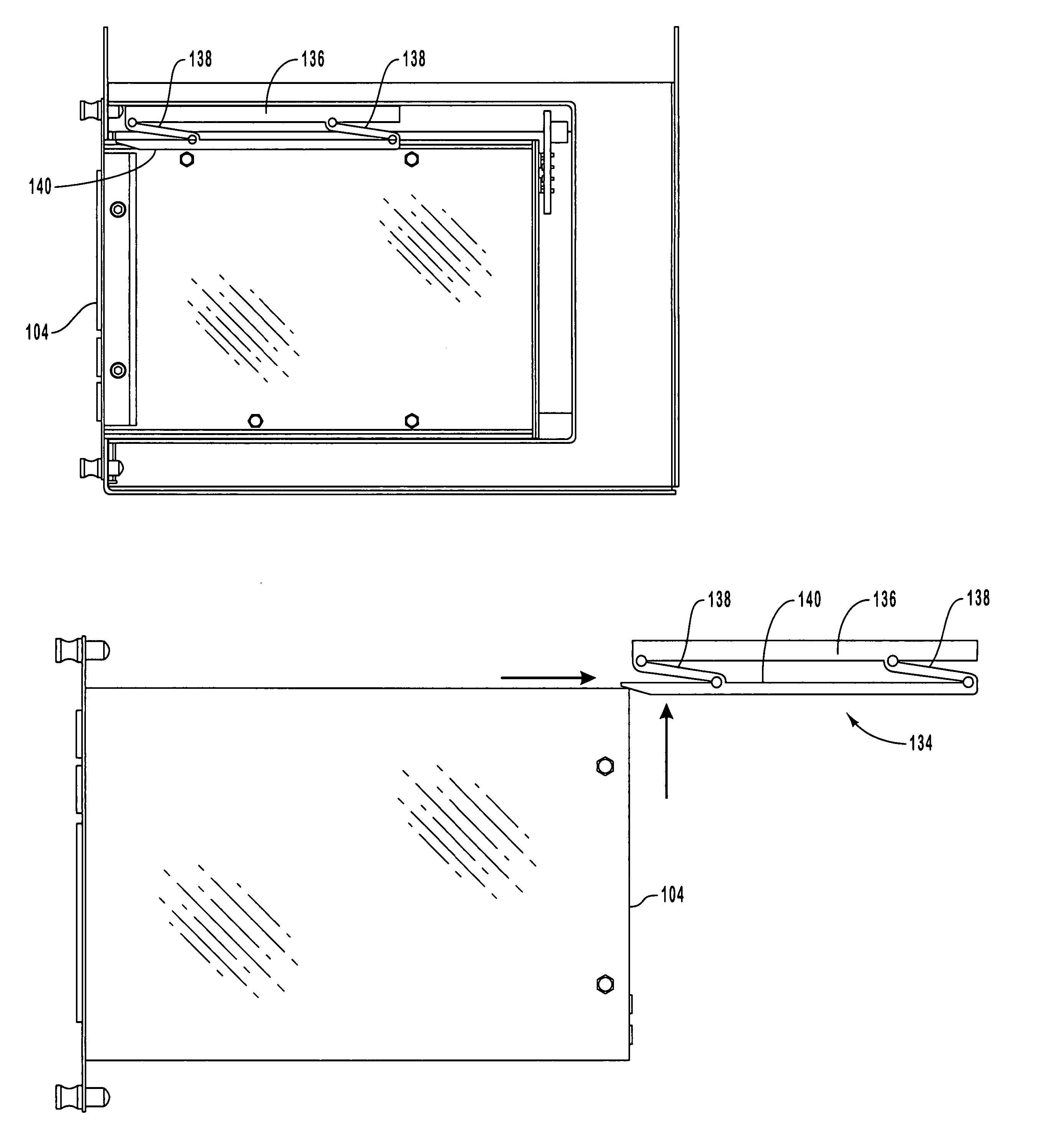 Displaceable card guide for high packing ratio housings