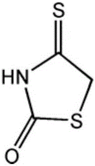 Poly-rhodanine coated inorganic packing as well as preparation method and application thereof