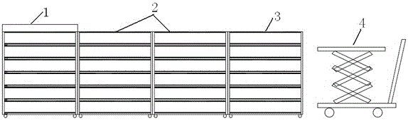 Gravity irrigation multi-layer track type seedling car