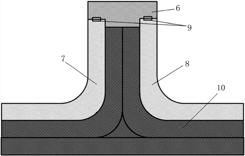 Composite material T-shaped stiffened wall plate forming tool and forming method