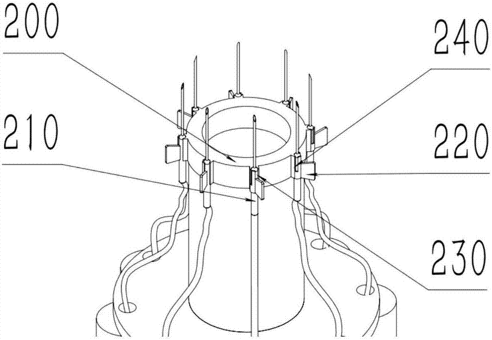 Device for clamping blood taking needle component