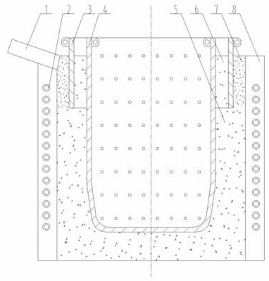 Knotting mould for crucible and knotting method