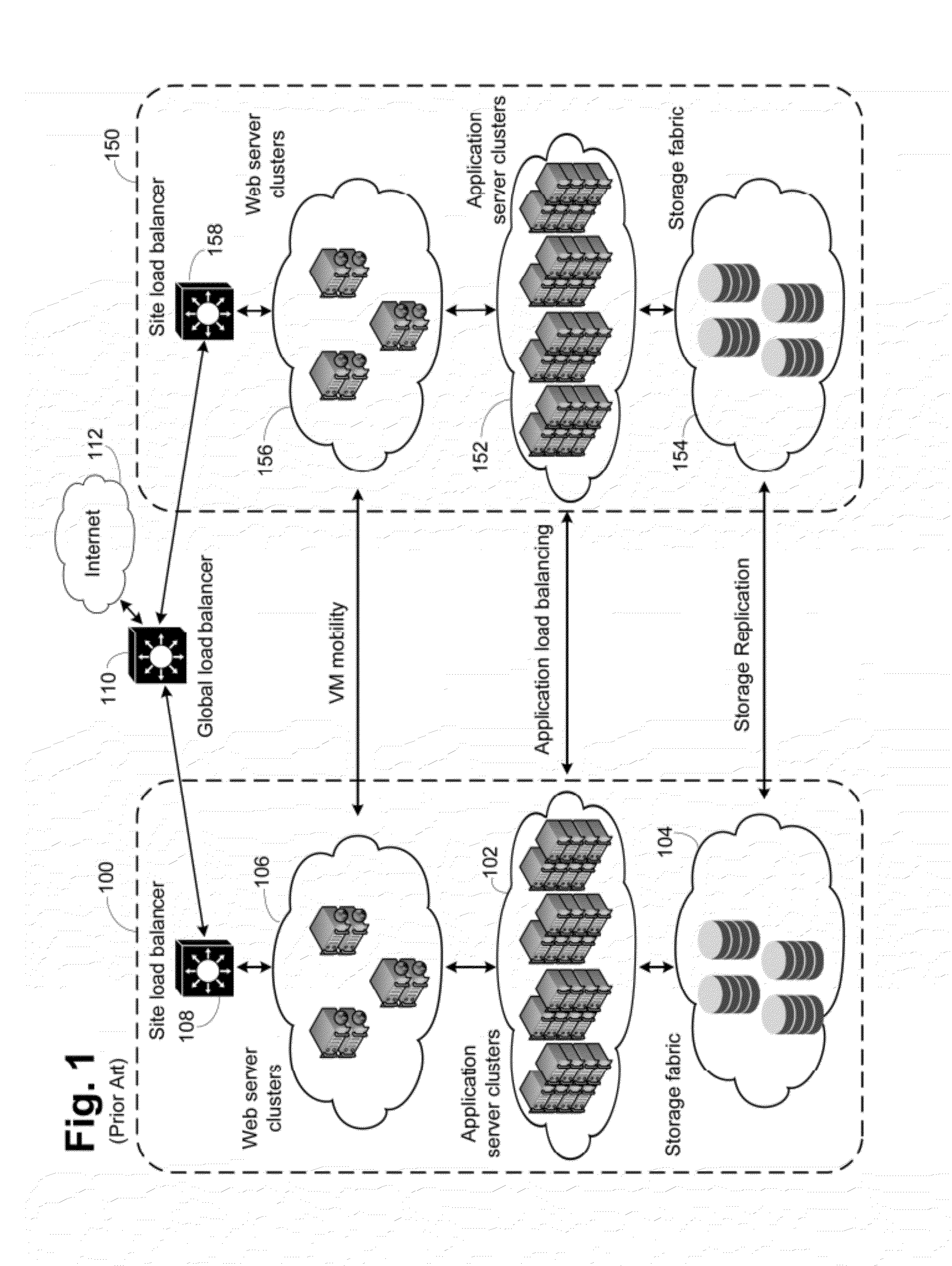 Virtual machine and application movement over a wide area network