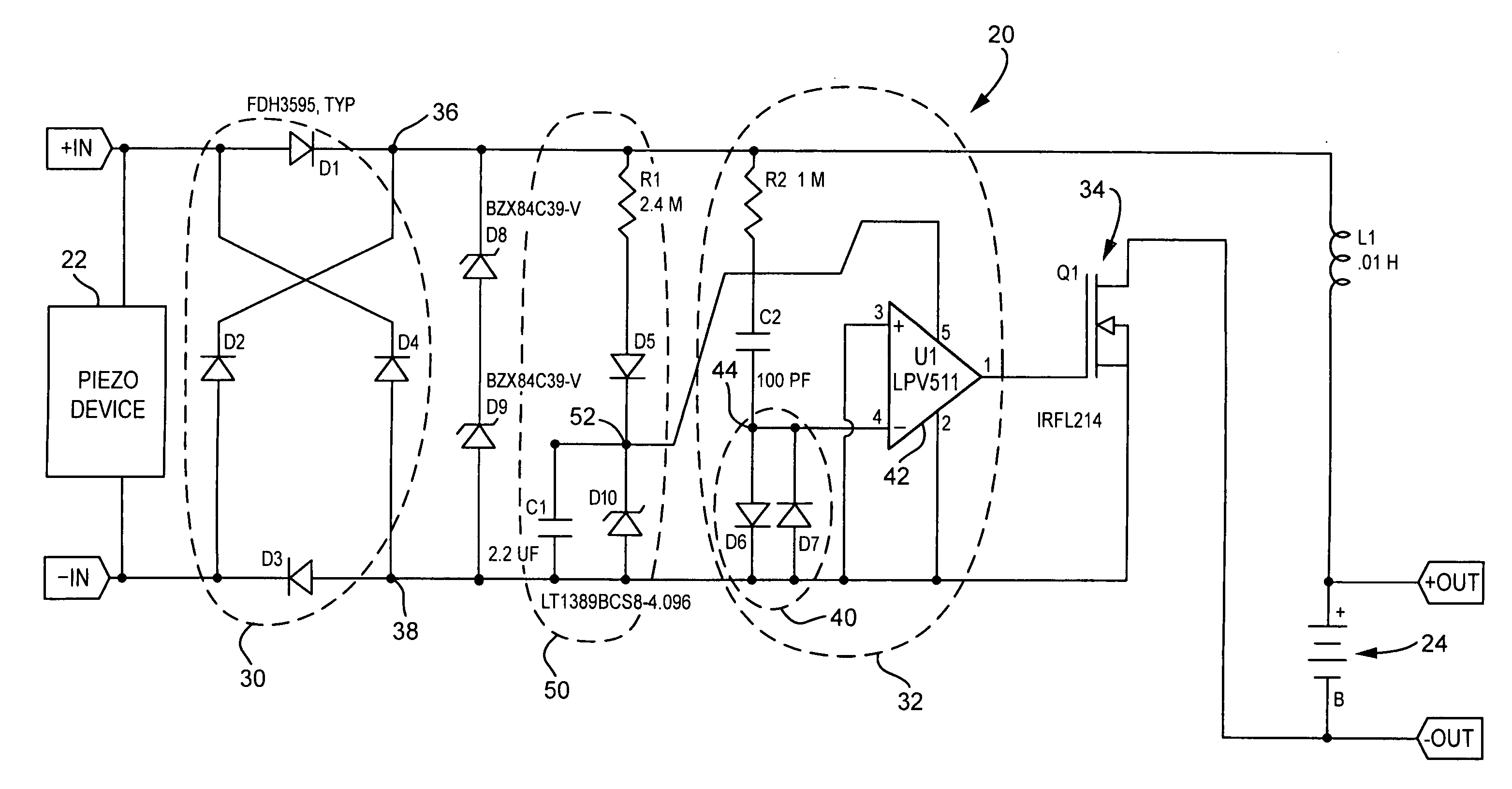 Circuits for harvesting energy from piezoelectric devices