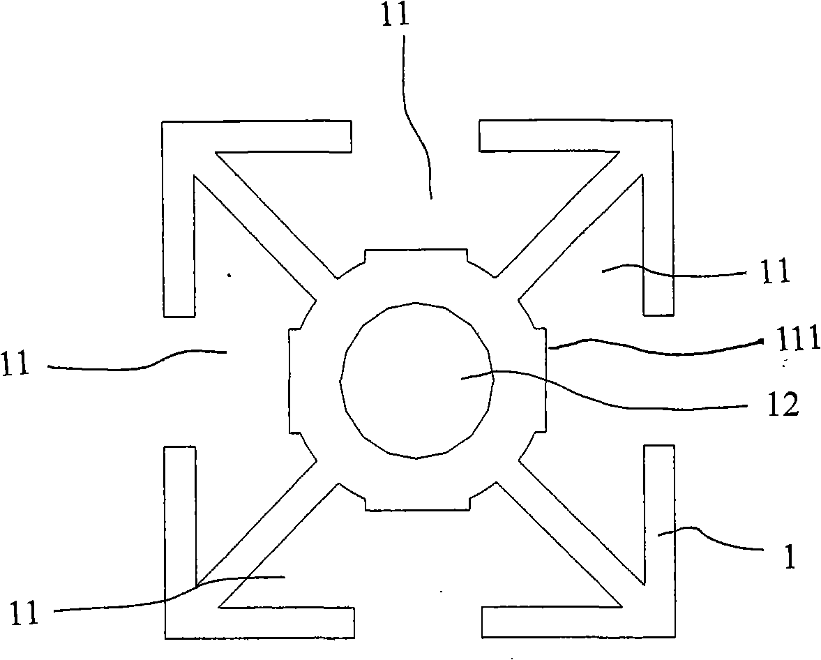 Connecting component of combined frame