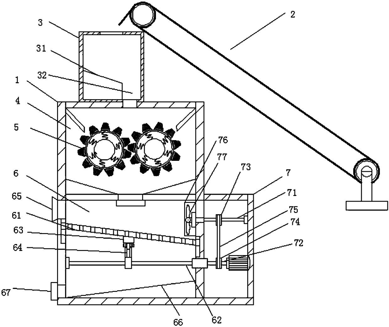 Peanut shell peeling device