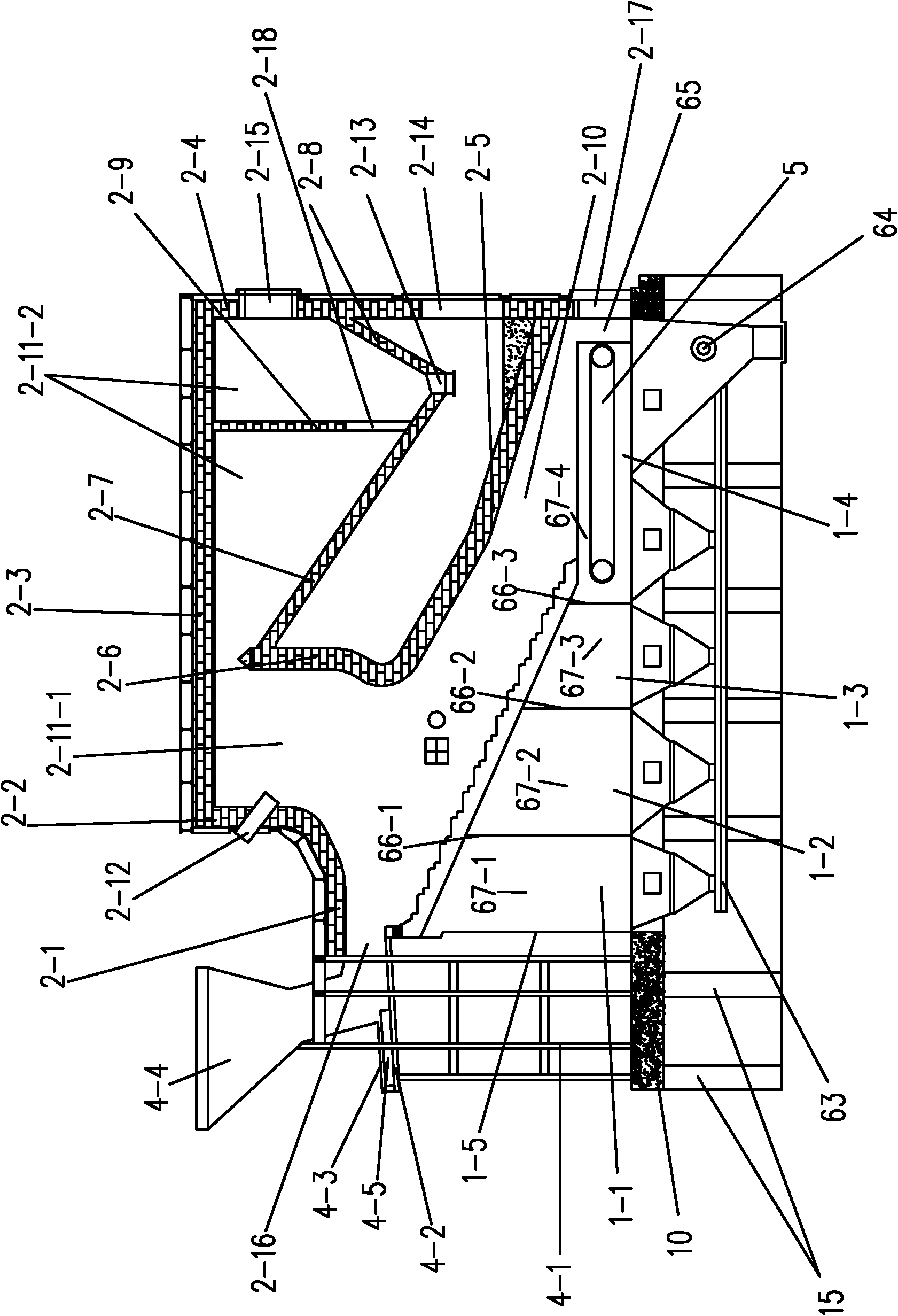 Domestic garbage incinerator and method for treating domestic garbage