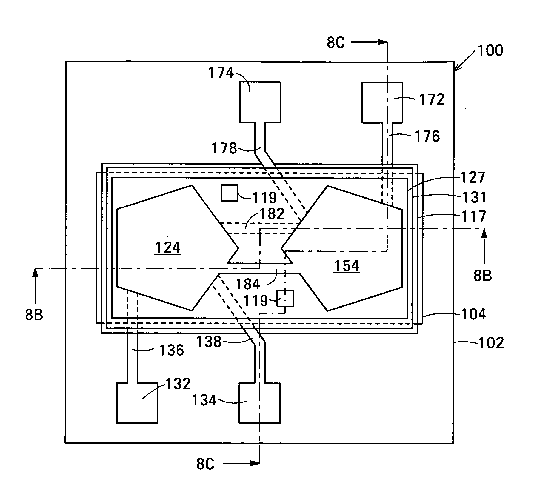 Decoupled stacked bulk acoustic resonator-based band-pass filter