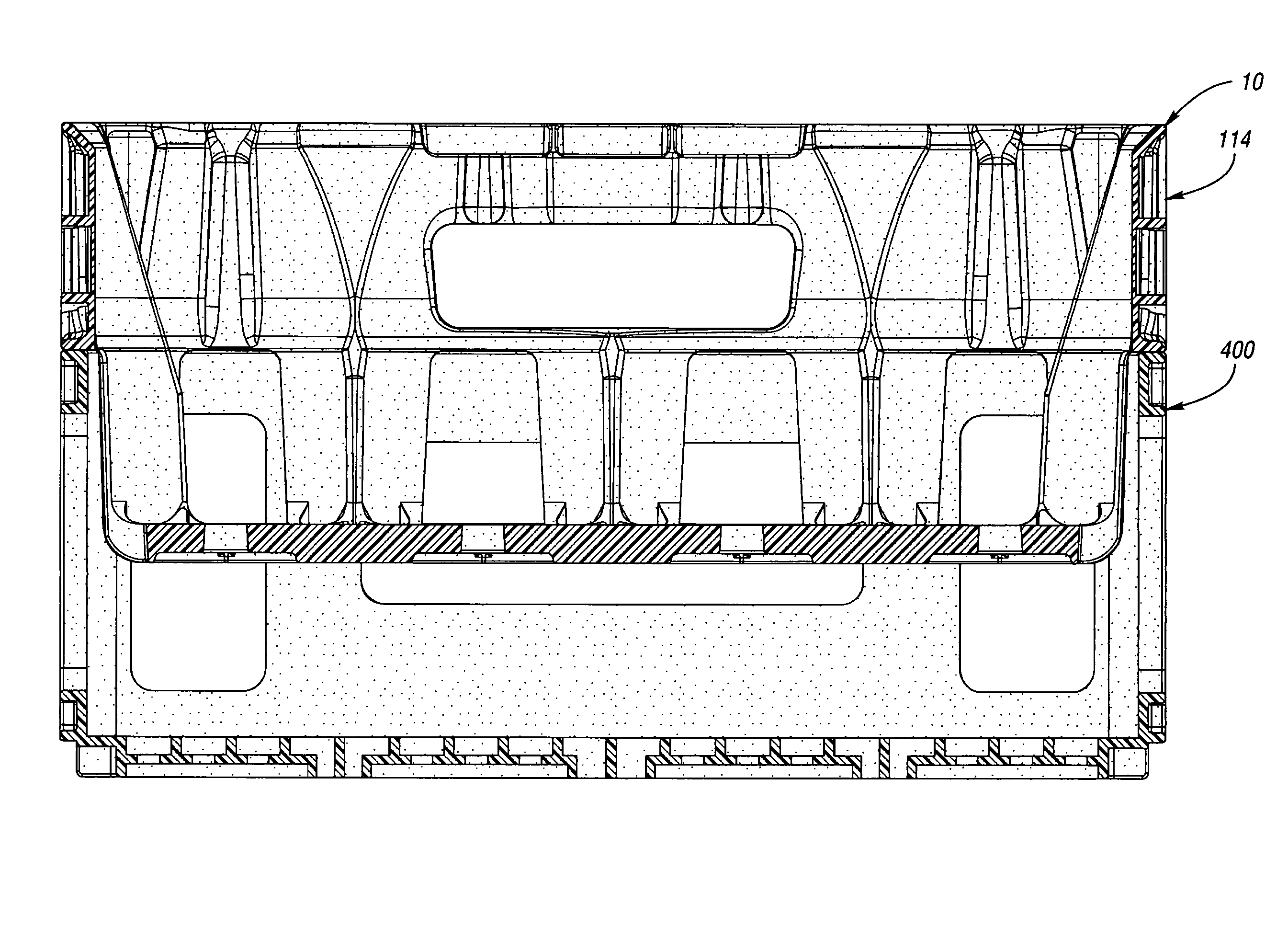 Nestable crate for containers