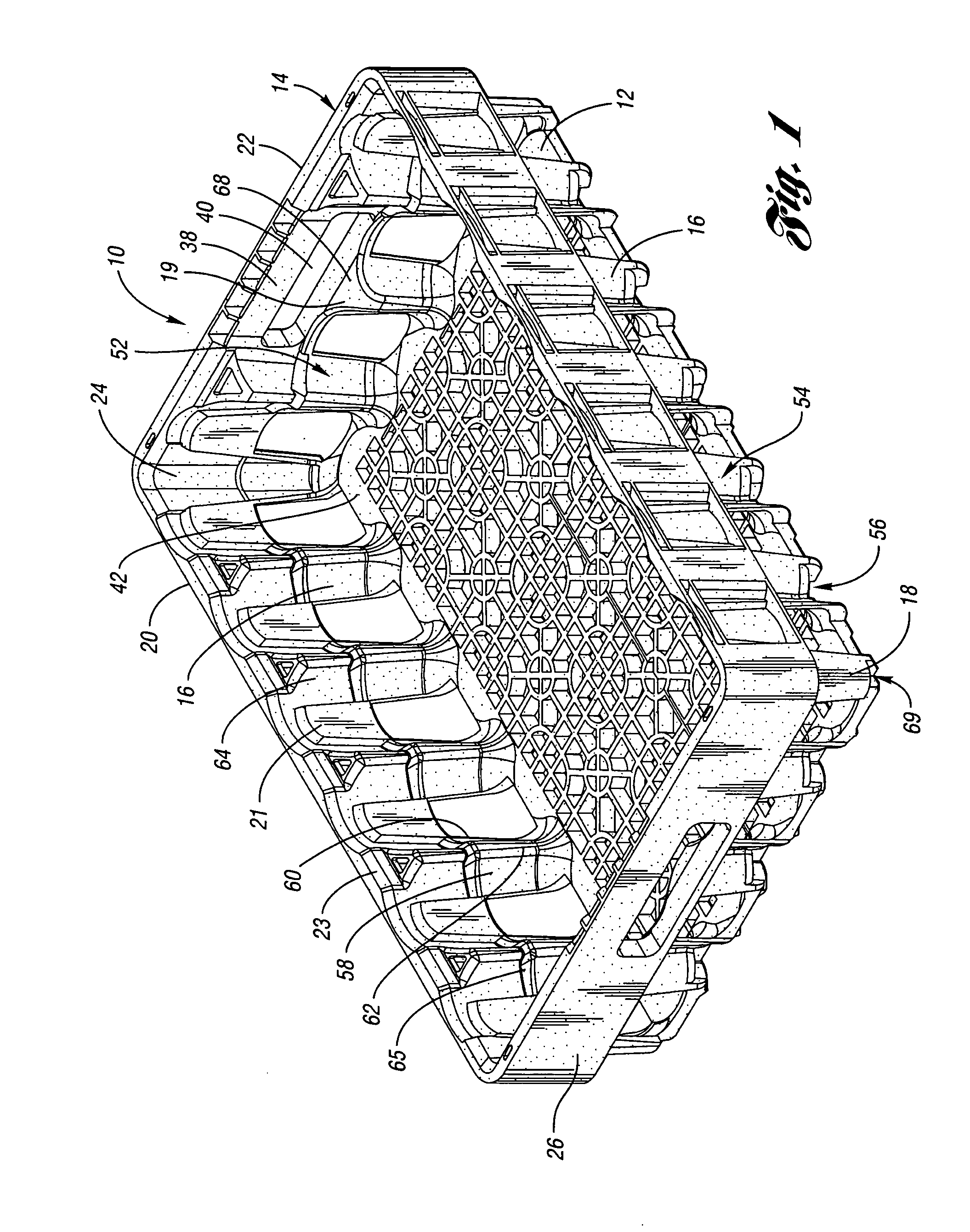 Nestable crate for containers