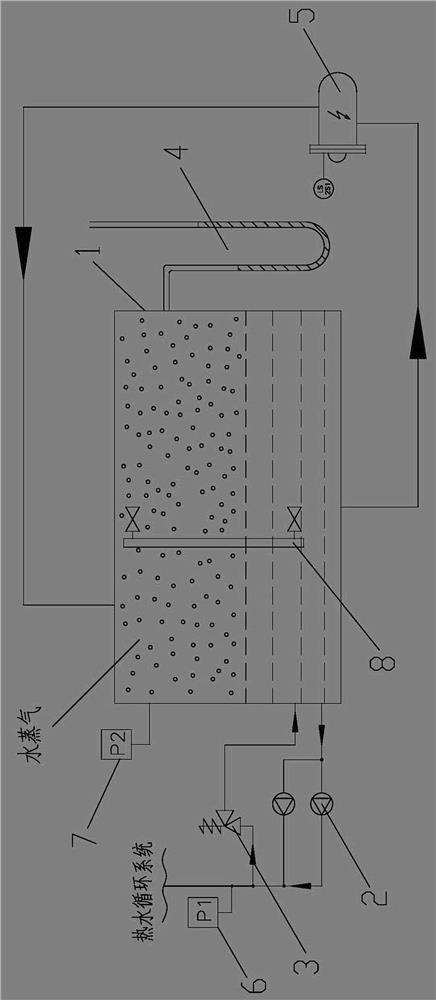 Constant-pressure expansion system for high-capacity high-temperature hot water