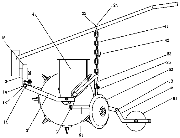 Double-row maize sower drawn by microtiller