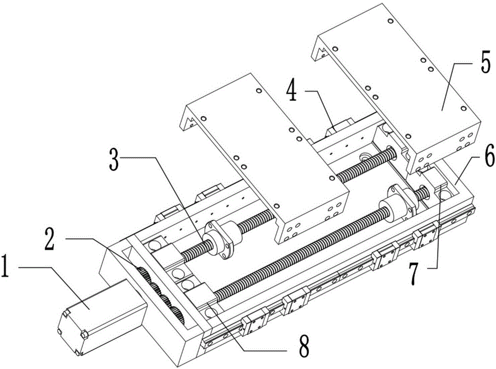 Bidirectional synchronous symmetrical displacement slide table