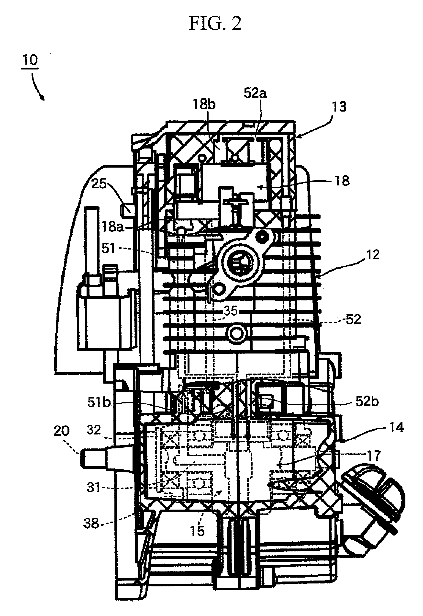 Four-stroke internal combustion engine lubrication device