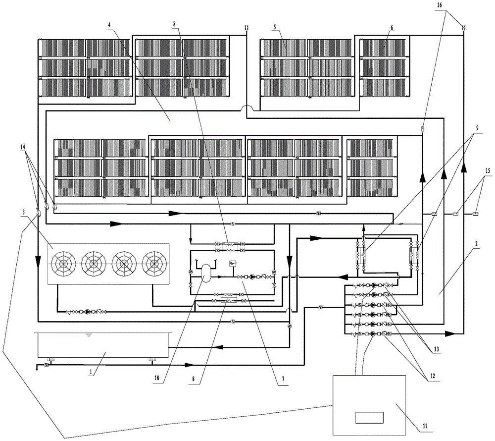 Swimming pool with composite heating system