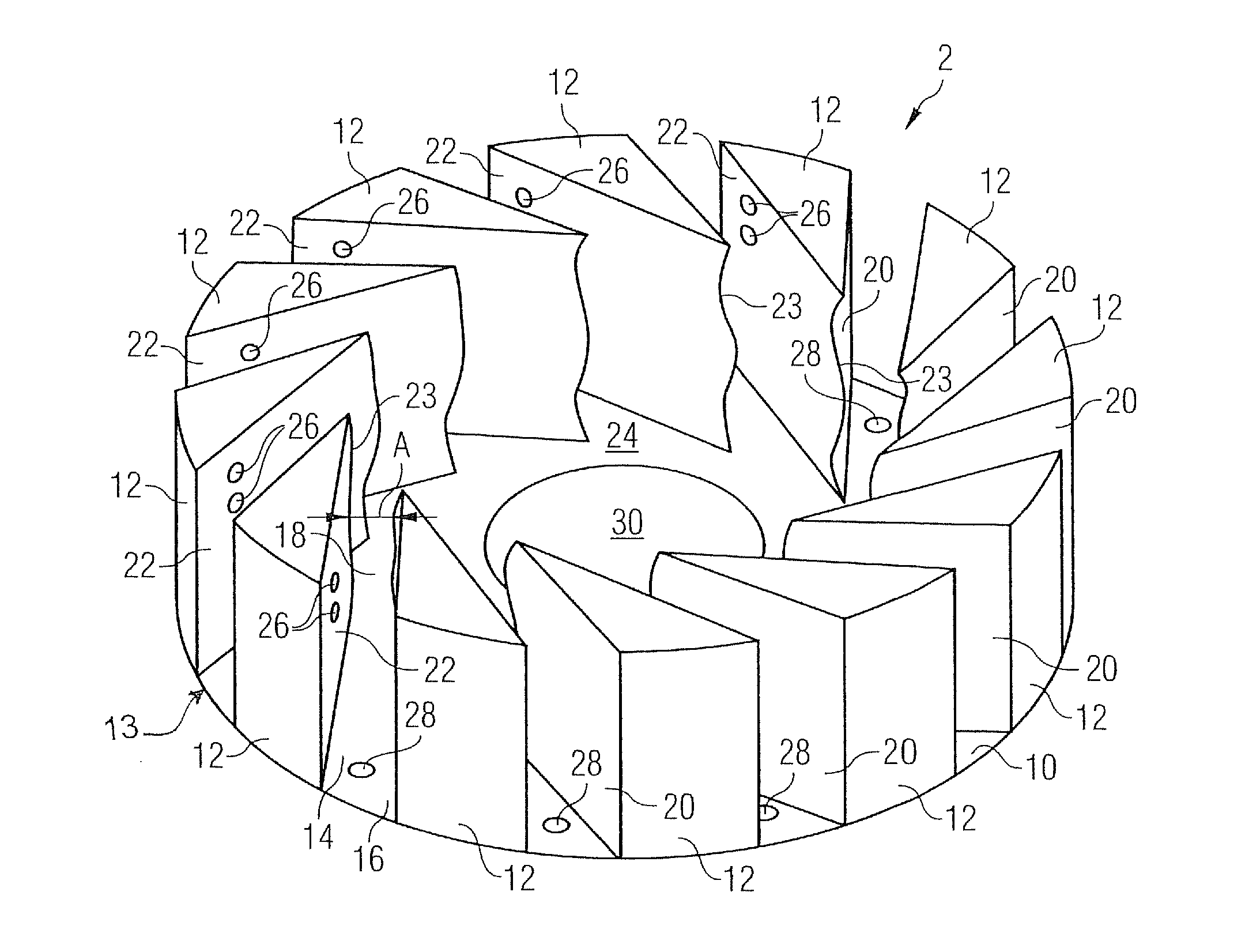 Burner having swirler with corrugated downstream wall sections