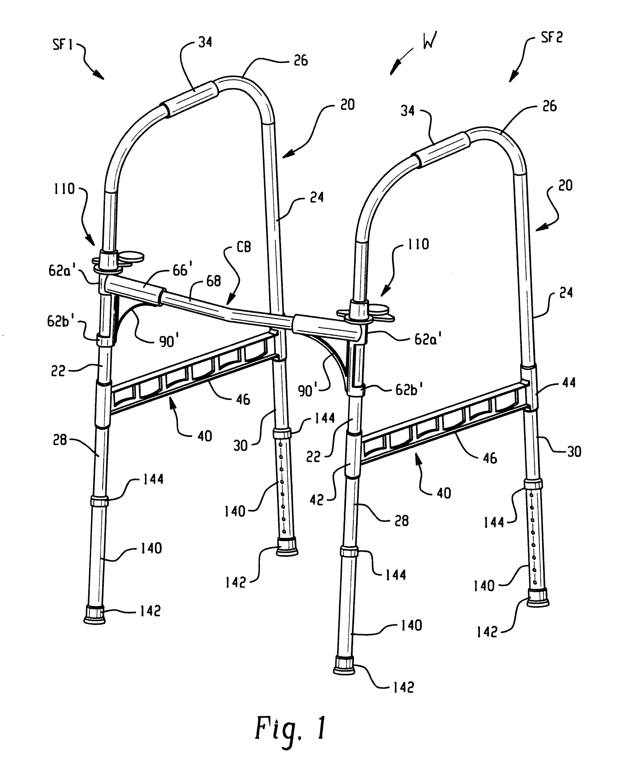 Foldable durable product, such as a patient aid device or walker, and method of forming same